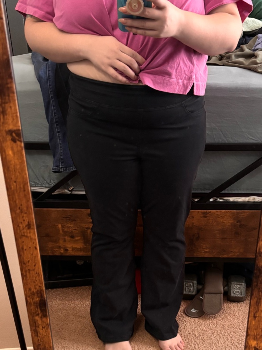 American Eagle Outfitters Black Stretch Jean Flare Bottom